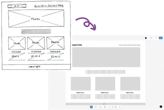 ワイヤーフレーム制作