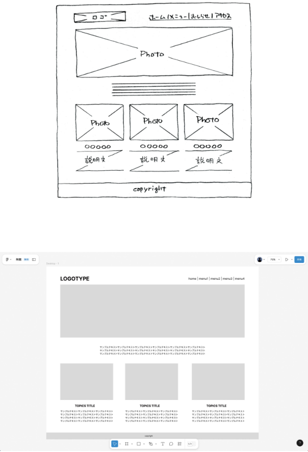 ワイヤーフレーム制作